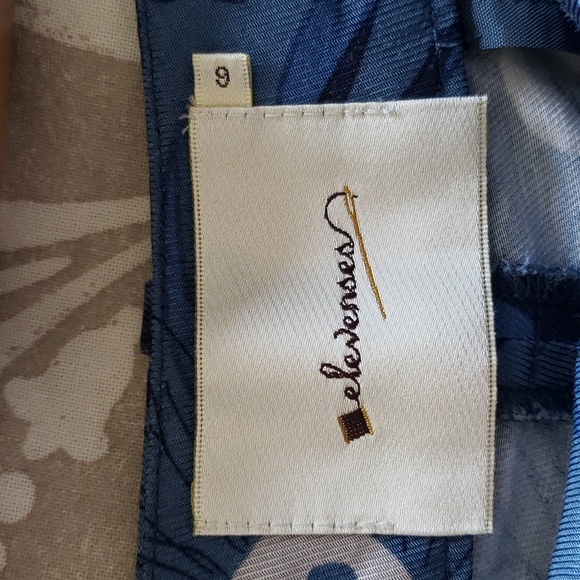 Elevenses for Anthropologie Blue Lunar Mum Tapered Capris Size 6 - Picture 9 of 11